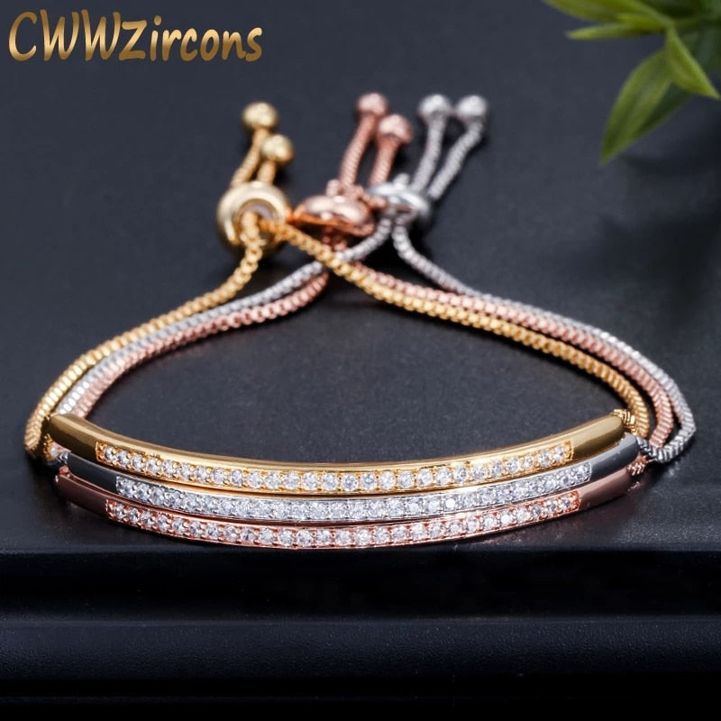Bracelet  CWWZircons Adjustable Bangles                          ID  A114 - 1134 - foxberryparkproducts
