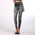 INITIALDREAM 2020 Imitation Cowboy Printed Leggings Women High Waist Slim Elastic Pencil Pants Plus Size 3XL Sexy Jeans Leggings - foxberryparkproducts