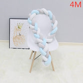 1M/2M/3M/4M Baby Bumper Bed Braid Knot Pillow Cushion Bumper - foxberryparkproducts