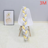 1M/2M/3M/4M Baby Bumper Bed Braid Knot Pillow Cushion Bumper - foxberryparkproducts