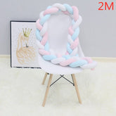 1M/2M/3M/4M Baby Bumper Bed Braid Knot Pillow Cushion Bumper - foxberryparkproducts
