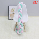 1M/2M/3M/4M Baby Bumper Bed Braid Knot Pillow Cushion Bumper - foxberryparkproducts