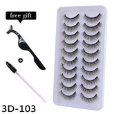 10Pairs 3D Mink Eyelashes Makeup Natural Long False Eyelashes Dramatic Lashes Extension HandMade Fake Eyelash maquiagem - foxberryparkproducts