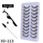 10Pairs 3D Mink Eyelashes Makeup Natural Long False Eyelashes Dramatic Lashes Extension HandMade Fake Eyelash maquiagem - foxberryparkproducts