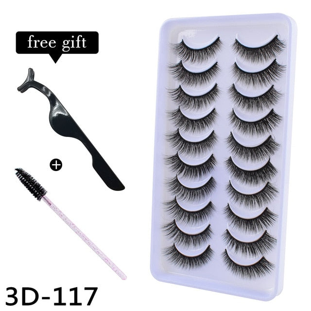 10Pairs 3D Mink Eyelashes Makeup Natural Long False Eyelashes Dramatic Lashes Extension HandMade Fake Eyelash maquiagem - foxberryparkproducts
