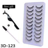 10Pairs 3D Mink Eyelashes Makeup Natural Long False Eyelashes Dramatic Lashes Extension HandMade Fake Eyelash maquiagem - foxberryparkproducts