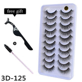 10Pairs 3D Mink Eyelashes Makeup Natural Long False Eyelashes Dramatic Lashes Extension HandMade Fake Eyelash maquiagem - foxberryparkproducts