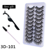 10Pairs 3D Mink Eyelashes Makeup Natural Long False Eyelashes Dramatic Lashes Extension HandMade Fake Eyelash maquiagem - foxberryparkproducts