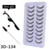 10Pairs 3D Mink Eyelashes Makeup Natural Long False Eyelashes Dramatic Lashes Extension HandMade Fake Eyelash maquiagem - foxberryparkproducts