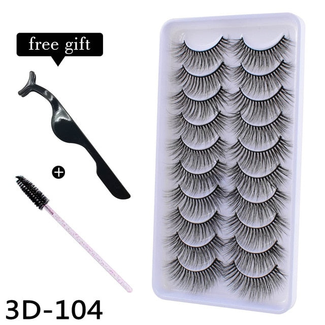 10Pairs 3D Mink Eyelashes Makeup Natural Long False Eyelashes Dramatic Lashes Extension HandMade Fake Eyelash maquiagem - foxberryparkproducts