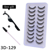 10Pairs 3D Mink Eyelashes Makeup Natural Long False Eyelashes Dramatic Lashes Extension HandMade Fake Eyelash maquiagem - foxberryparkproducts