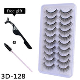 10Pairs 3D Mink Eyelashes Makeup Natural Long False Eyelashes Dramatic Lashes Extension HandMade Fake Eyelash maquiagem - foxberryparkproducts