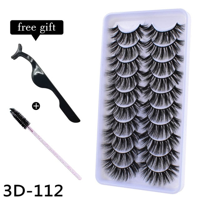 10Pairs 3D Mink Eyelashes Makeup Natural Long False Eyelashes Dramatic Lashes Extension HandMade Fake Eyelash maquiagem - foxberryparkproducts