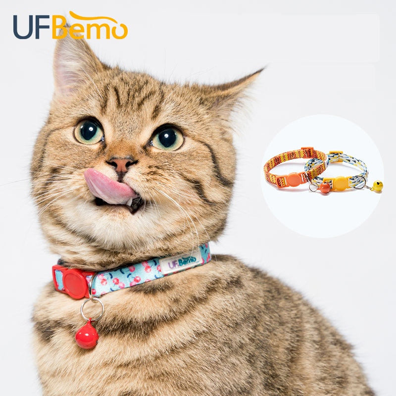 UFBemo 2pcs Pack Cat Personalized Breakaway with Bell Necklace Collar Adjustable Pet Products ID tag for Small Dog Puppy - foxberryparkproducts