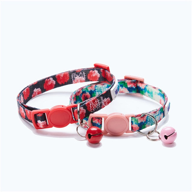 UFBemo 2pcs Pack Cat Personalized Breakaway with Bell Necklace Collar Adjustable Pet Products ID tag for Small Dog Puppy - foxberryparkproducts