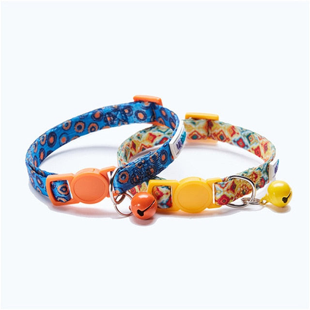 UFBemo 2pcs Pack Cat Personalized Breakaway with Bell Necklace Collar Adjustable Pet Products ID tag for Small Dog Puppy - foxberryparkproducts