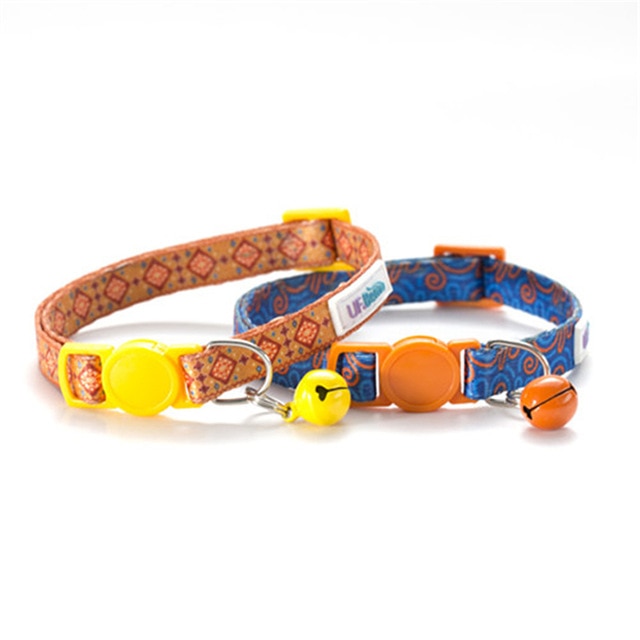 UFBemo 2pcs Pack Cat Personalized Breakaway with Bell Necklace Collar Adjustable Pet Products ID tag for Small Dog Puppy - foxberryparkproducts