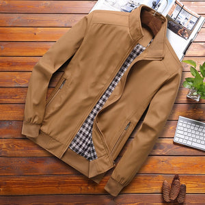 Classy Spring Autumn Casual Solid Fashion Slim Bomber Jacket - foxberryparkproducts