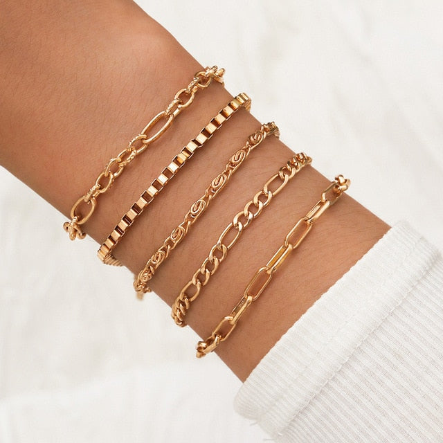 31 Styles Boho Mixed Leaves Letter Map Geometric Crystal Infinity  Pentagram Shell Multi-layer Chain Bracelet Women Wholesale - foxberryparkproducts