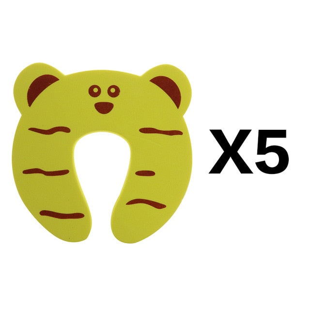 5Pcs/Lot Protection Baby Safety Cute Animal Security Door Stopper Baby Card Lock Newborn Care Child Finger Protector - foxberryparkproducts