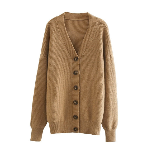 toppies 2021 winter white cardigan sweater womens single breasted knitted jacket coat fashion oversized sweater - foxberryparkproducts