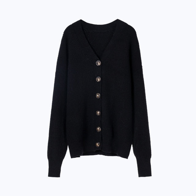toppies 2021 winter white cardigan sweater womens single breasted knitted jacket coat fashion oversized sweater - foxberryparkproducts