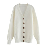 toppies 2021 winter white cardigan sweater womens single breasted knitted jacket coat fashion oversized sweater - foxberryparkproducts