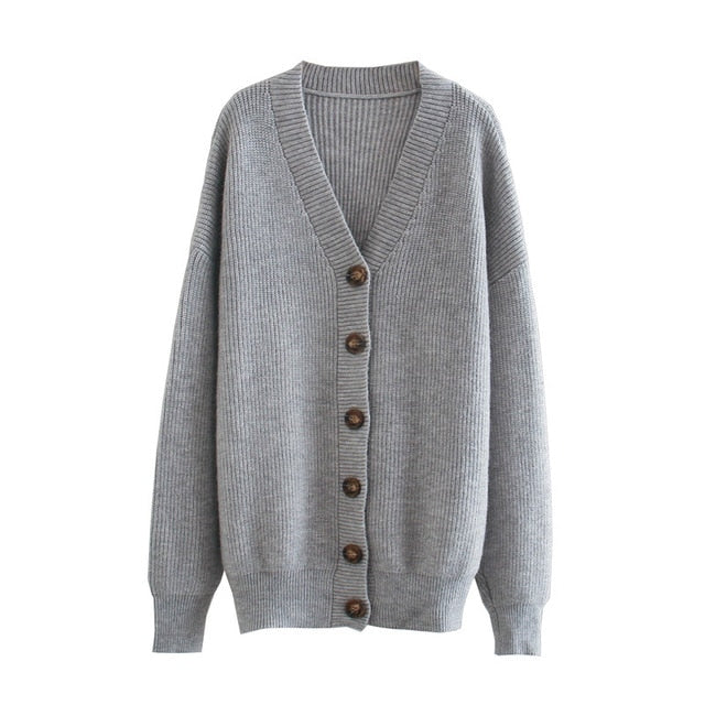 toppies 2021 winter white cardigan sweater womens single breasted knitted jacket coat fashion oversized sweater - foxberryparkproducts