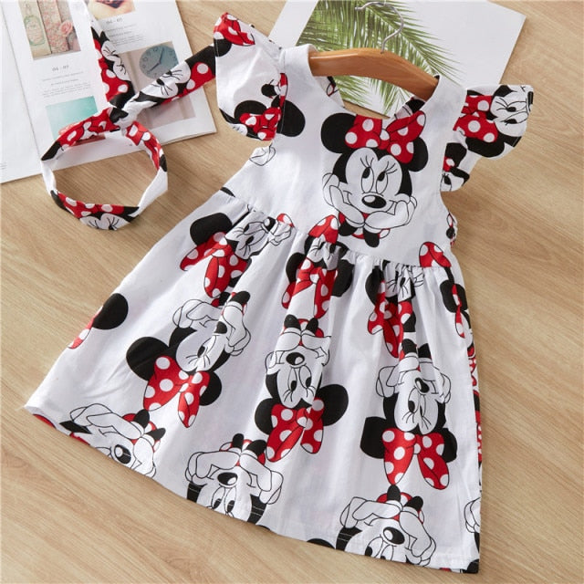 Baby Girls Dresses Summer Dresses  Kids Sleeveless Cute Umbrella Print O-neck A-line Dress - foxberryparkproducts