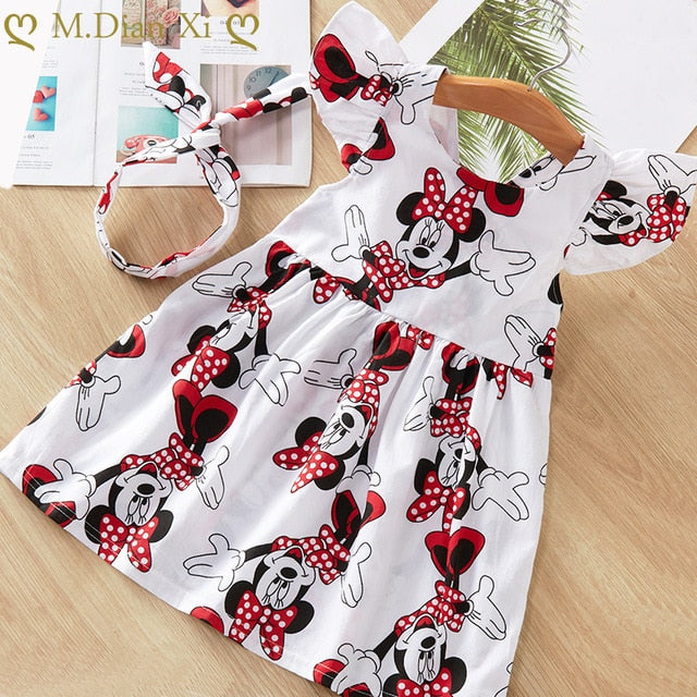 Baby Girls Dresses Summer Dresses  Kids Sleeveless Cute Umbrella Print O-neck A-line Dress - foxberryparkproducts