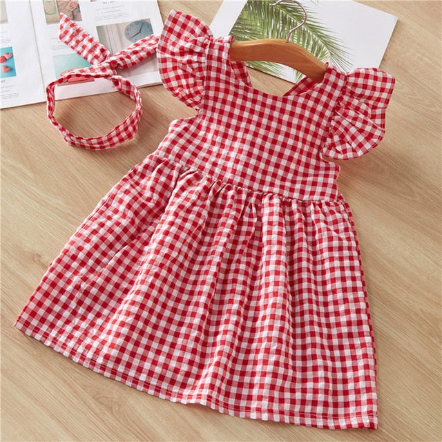 Baby Girls Dresses Summer Dresses  Kids Sleeveless Cute Umbrella Print O-neck A-line Dress - foxberryparkproducts