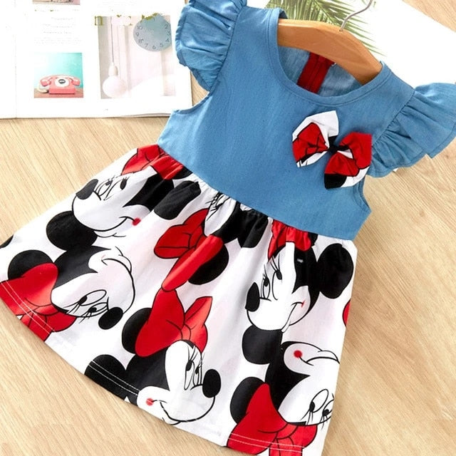 Baby Girls Dresses Summer Dresses  Kids Sleeveless Cute Umbrella Print O-neck A-line Dress - foxberryparkproducts