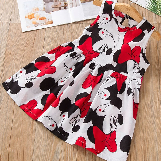 Baby Girls Dresses Summer Dresses  Kids Sleeveless Cute Umbrella Print O-neck A-line Dress - foxberryparkproducts