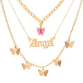Necklace Butterfly Choker Fashionable Golden Chain Layered    ID  A112 - 1151 - foxberryparkproducts