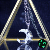 Chic Transparent Resin Rould Ball Moon Pendant Necklace - foxberryparkproducts