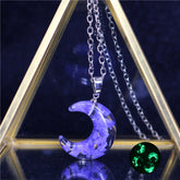Chic Transparent Resin Rould Ball Moon Pendant Necklace - foxberryparkproducts