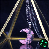 Chic Transparent Resin Rould Ball Moon Pendant Necklace - foxberryparkproducts