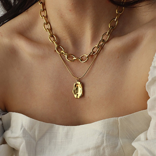 Necklace Butterfly Choker Fashionable Golden Chain Layered    ID  A112 - 1151 - foxberryparkproducts