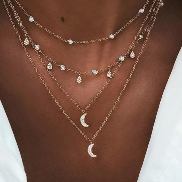 Necklace Butterfly Choker Fashionable Golden Chain Layered    ID  A112 - 1151 - foxberryparkproducts