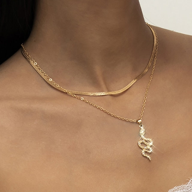 Necklace Butterfly Choker Fashionable Golden Chain Layered    ID  A112 - 1151 - foxberryparkproducts
