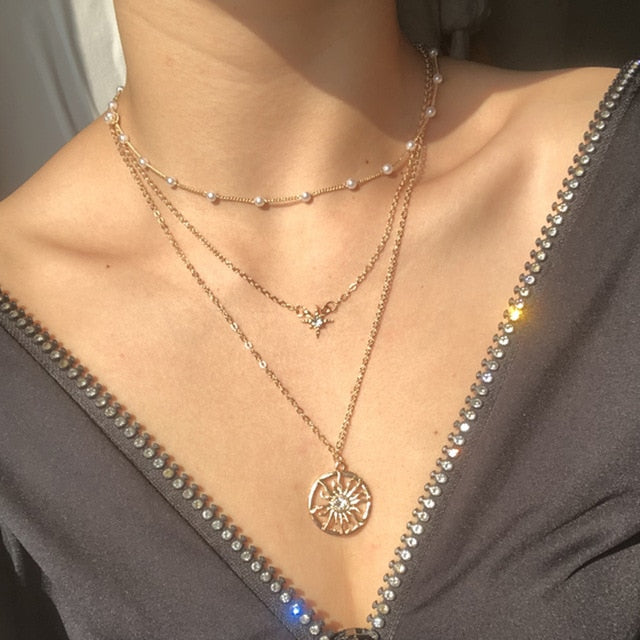 Necklace Butterfly Choker Fashionable Golden Chain Layered    ID  A112 - 1151 - foxberryparkproducts