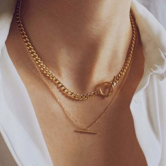 Necklace Butterfly Choker Fashionable Golden Chain Layered    ID  A112 - 1151 - foxberryparkproducts
