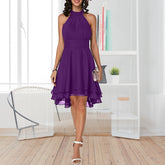 Solid Color Chiffon Party Slim Midi Dress - foxberryparkproducts