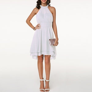 Solid Color Chiffon Party Slim Midi Dress - foxberryparkproducts