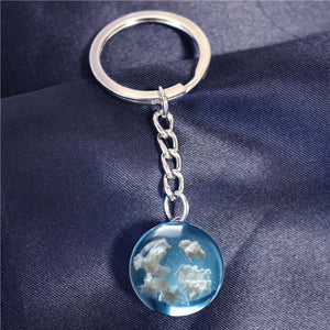 Chic Transparent Resin Rould Ball Moon Pendant Necklace - foxberryparkproducts