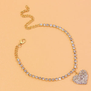Anklet-Bracelet  Fashion Heart Rhinestone           ID A114 - 1140 - foxberryparkproducts