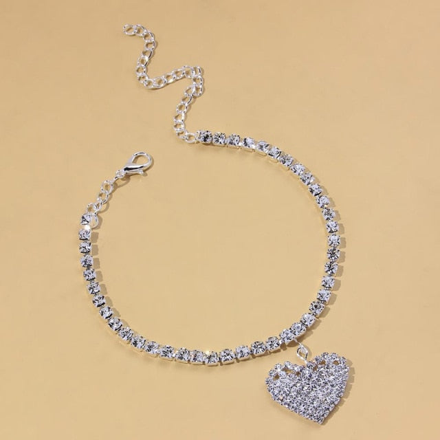 Anklet-Bracelet  Fashion Heart Rhinestone           ID A114 - 1140 - foxberryparkproducts