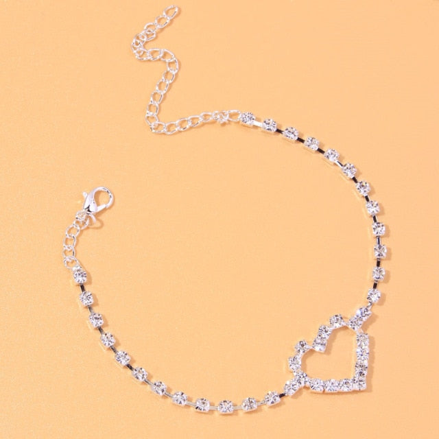 Anklet-Bracelet  Fashion Heart Rhinestone           ID A114 - 1140 - foxberryparkproducts