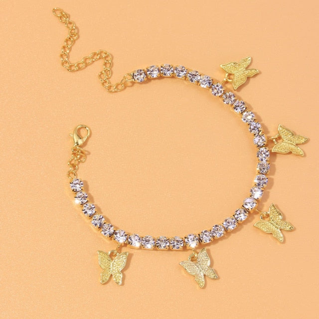 Anklet-Bracelet  Fashion Heart Rhinestone           ID A114 - 1140 - foxberryparkproducts