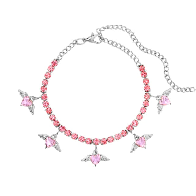 Anklet-Bracelet  INS Fashion Butterfly anklet Rhinestone Tennis Chain  ID A114 - 1136 - foxberryparkproducts
